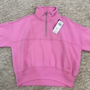 Abercrombie Pink Quarter-Zip Pullover